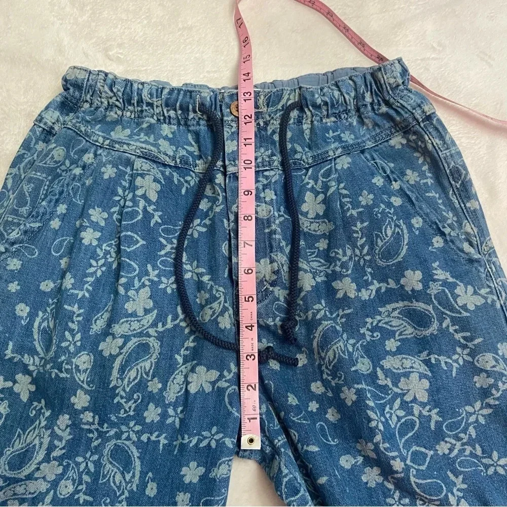 New! We the Free People Mixed Up Printed Utility Jeans belt 28257